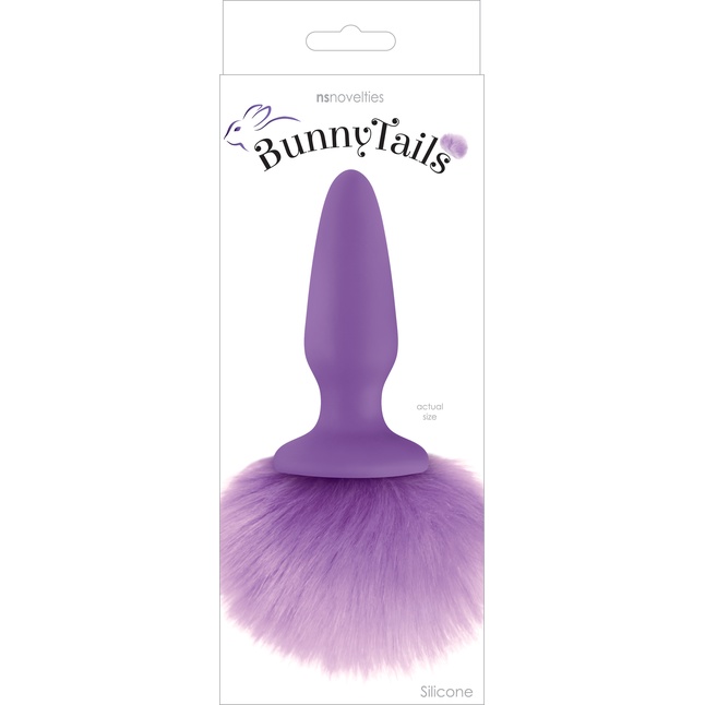 Фиолетовая анальная пробка с фиолетовым заячьим хвостом Bunny Tails Purple - Bunny Tails. Фотография 2.