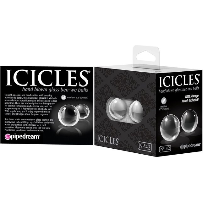 Стеклянные вагинальные шарики Glass Ben-Wa Balls - Icicles. Фотография 3.