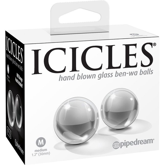 Стеклянные вагинальные шарики Glass Ben-Wa Balls - Icicles. Фотография 4.