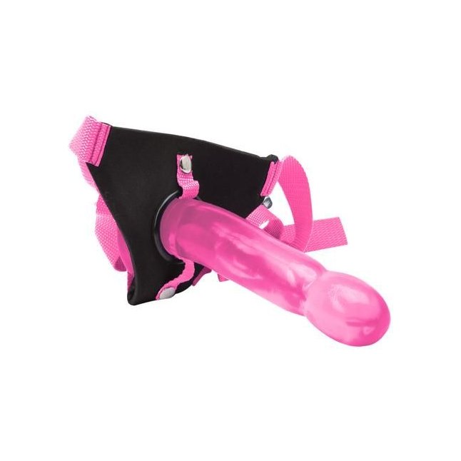 Розовый страпон Climax Strap-on Pink Ice Dong Harness set - 17,8 см - Climax