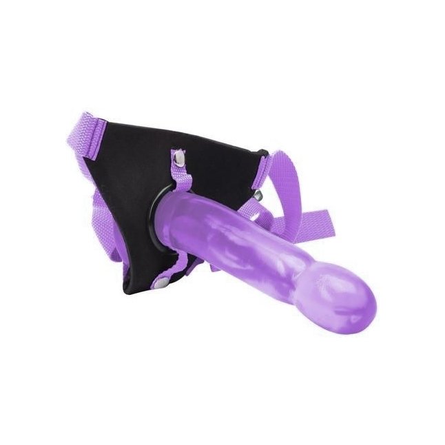 Фиолетовый страпон Climax Strap-on Purple Ice Dong Harness set - 17,8 см - Climax