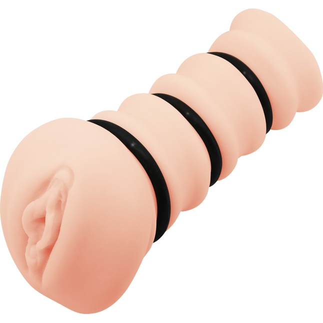 Мастурбатор-вагина с утягивающими кольцами Rossi Flesh 3D - Crazy Bull