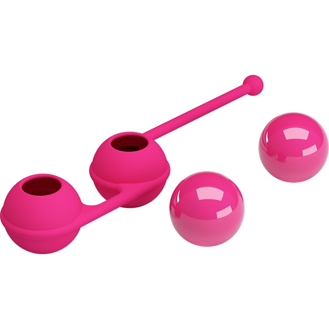 Ярко-розовые вагинальные шарики Kegel Tighten Up III - Pretty Love. Фотография 3.