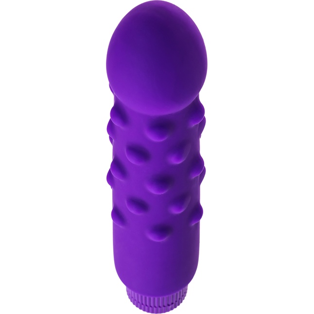 Фиолетовый вибратор с шишечками - 17 см. Фотография 3.