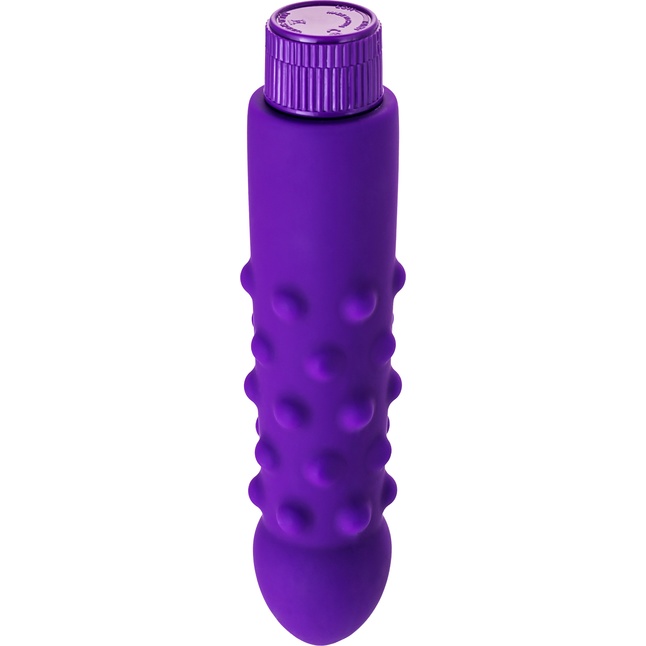 Фиолетовый вибратор с шишечками - 17 см. Фотография 4.