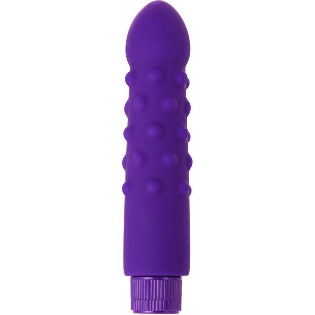 Фиолетовый вибратор с шишечками - 17 см
