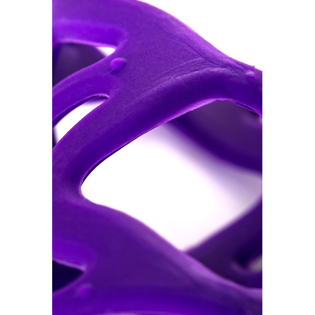 Фиолетовая насадка-сетка на пенис - 7,5 см. Фотография 4.
