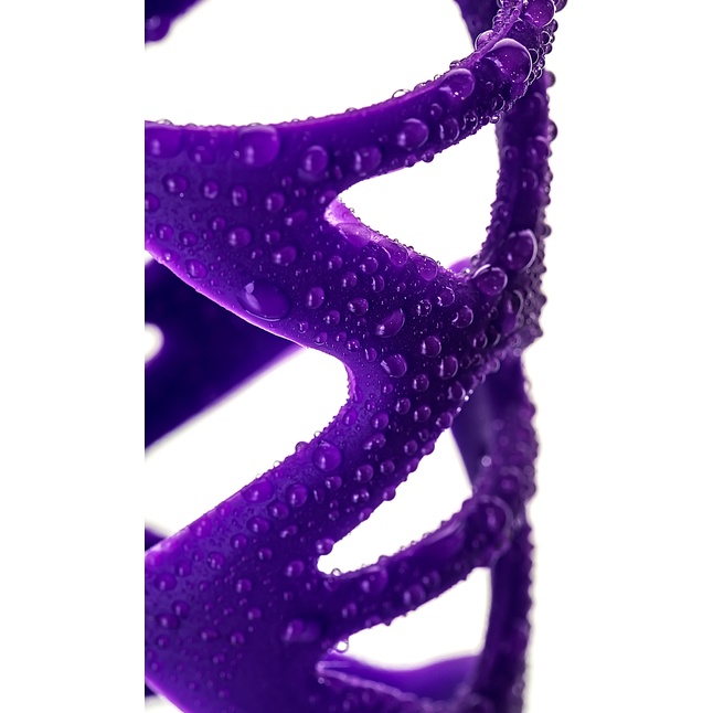 Фиолетовая насадка-сетка на пенис - 7,5 см. Фотография 5.