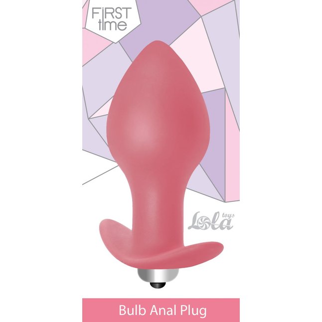 Розовая анальная пробка с вибрацией Bulb Anal Plug - 10 см - First Time. Фотография 3.