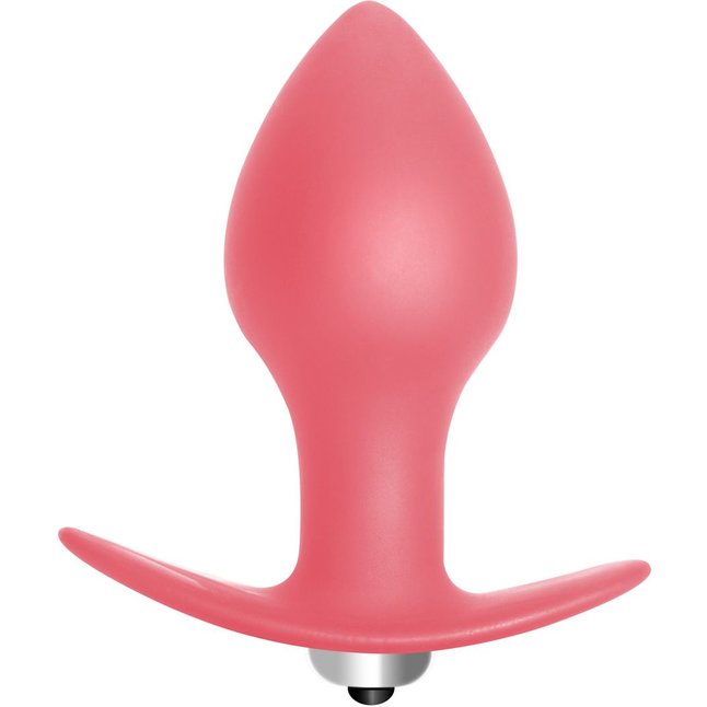 Розовая анальная пробка с вибрацией Bulb Anal Plug - 10 см - First Time