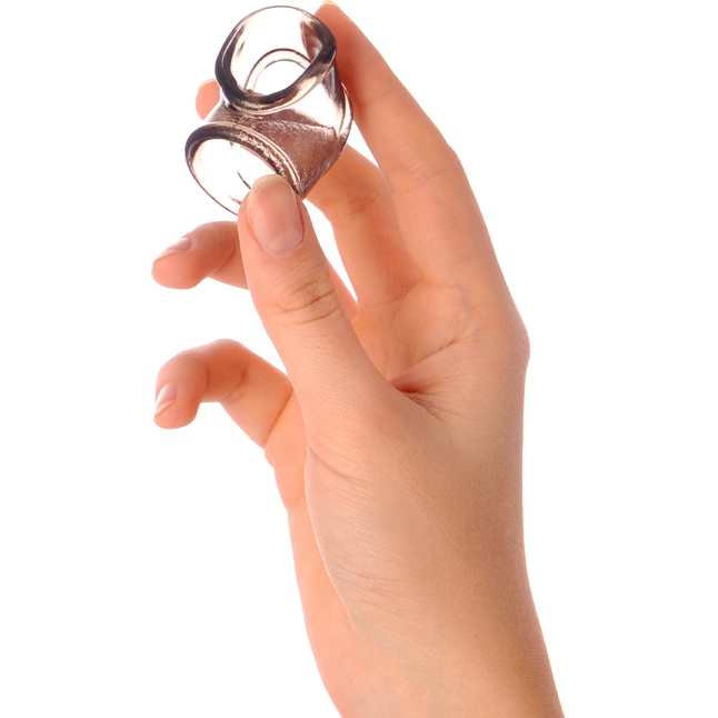 Дымчатое эрекционное кольцо с фиксацией мошонки - XLover. Фотография 2.