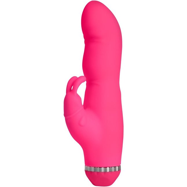 Розовый вибромассажёр Climax Elite со стимулятором клитора - 19,8 см
