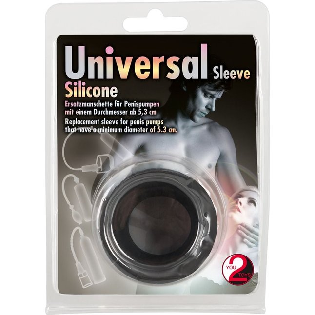 Чёрная манжета для вакуумной помпы Universal Sleeve Silicone - You2Toys. Фотография 3.