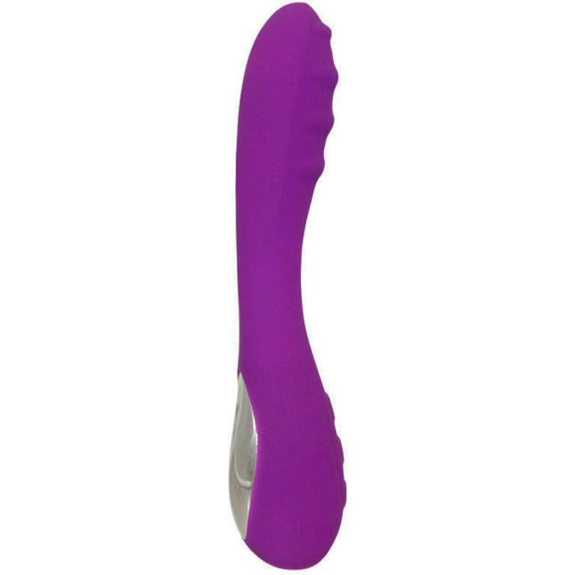 Фиолетовый вибромассажер с нагревом Capella - 19 см