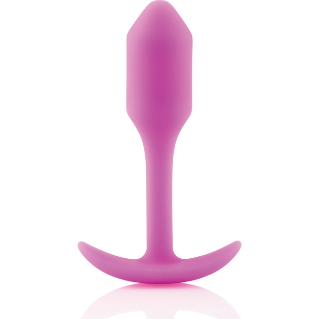 Розовая пробка для ношения B-vibe Snug Plug 1 - 9,4 см. Фотография 2.
