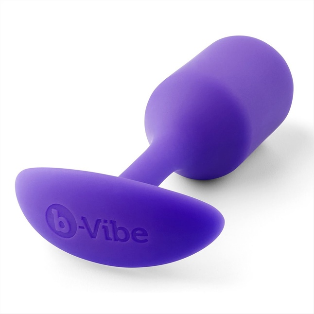 Фиолетовая пробка для ношения B-vibe Snug Plug 2 - 11,4 см. Фотография 4.