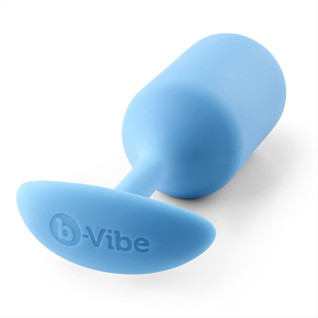 Голубая пробка для ношения B-vibe Snug Plug 3 - 12,7 см. Фотография 4.