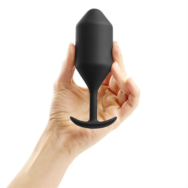 Чёрная пробка для ношения B-vibe Snug Plug 4 - 14 см. Фотография 3.