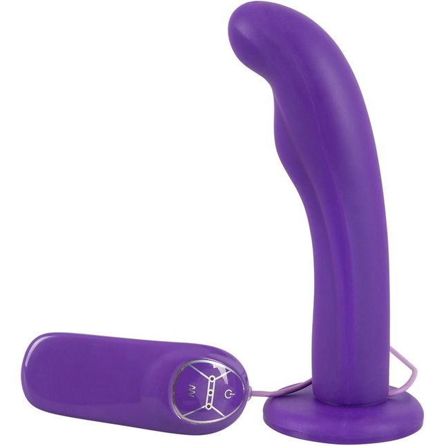Фиолетовый вибратор с присоской Silicone Purple Vibe - 17,5 см - You2Toys