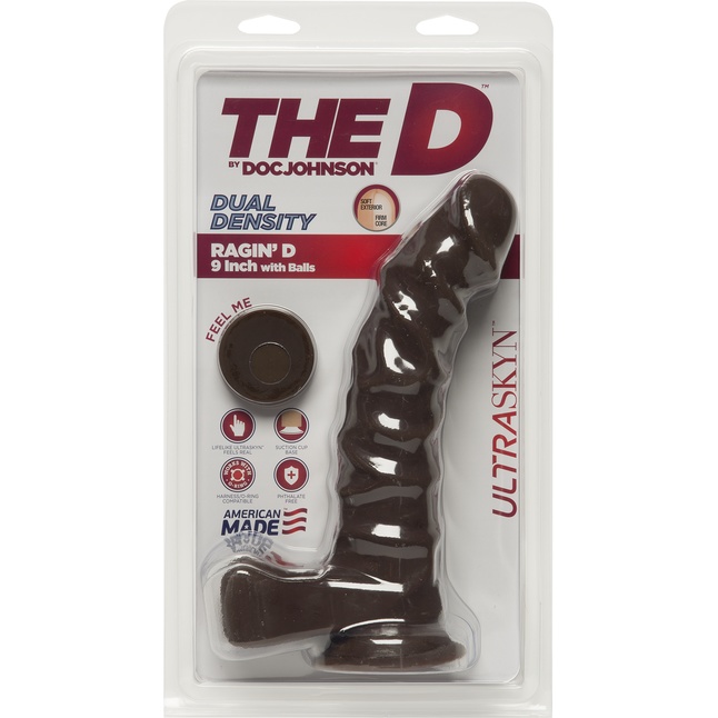 Коричневый фаллоимитатор The D Ragin D 9 Chocolate - 22,86 см - The D. Фотография 2.