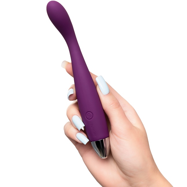 Фиолетовый гибкий тонкий вибратор Coco для G-стимуляции - 18,2 см. Фотография 2.