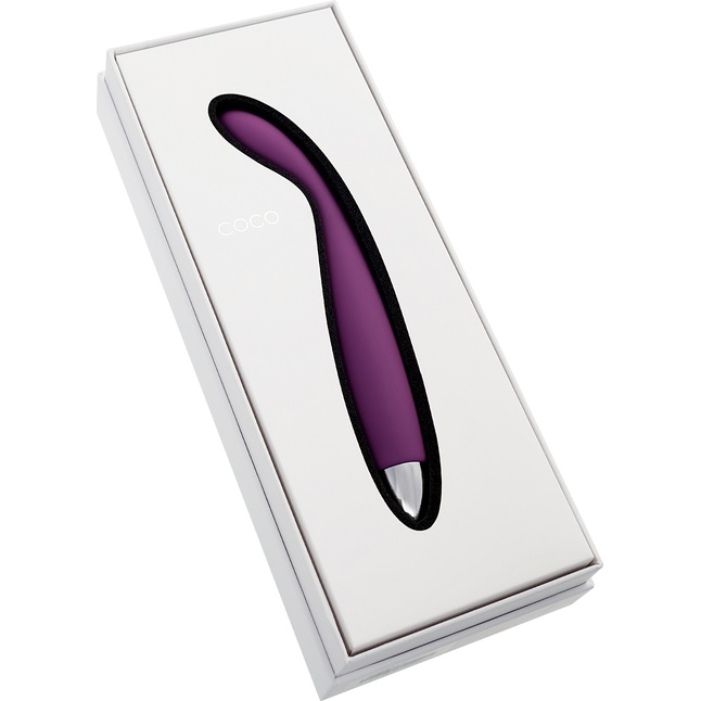 Фиолетовый гибкий тонкий вибратор Coco для G-стимуляции - 18,2 см. Фотография 12.