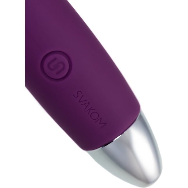 Фиолетовый гибкий тонкий вибратор Coco для G-стимуляции - 18,2 см. Фотография 14.