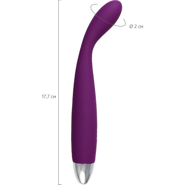 Фиолетовый гибкий тонкий вибратор Coco для G-стимуляции - 18,2 см. Фотография 3.