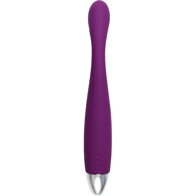 Фиолетовый гибкий тонкий вибратор Coco для G-стимуляции - 18,2 см. Фотография 5.