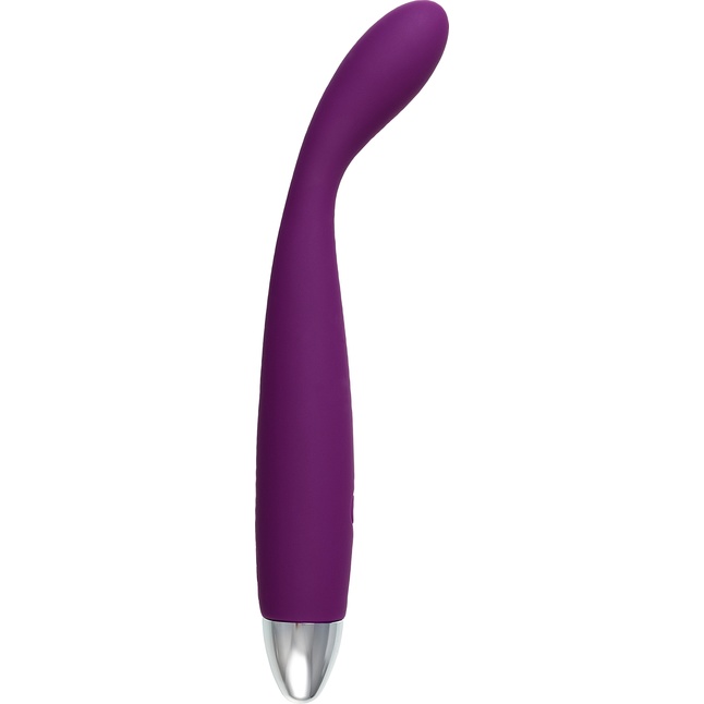 Фиолетовый гибкий тонкий вибратор Coco для G-стимуляции - 18,2 см. Фотография 6.