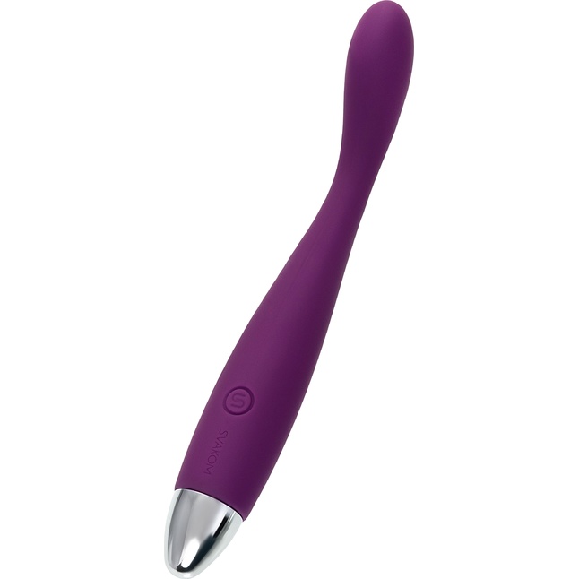 Фиолетовый гибкий тонкий вибратор Coco для G-стимуляции - 18,2 см