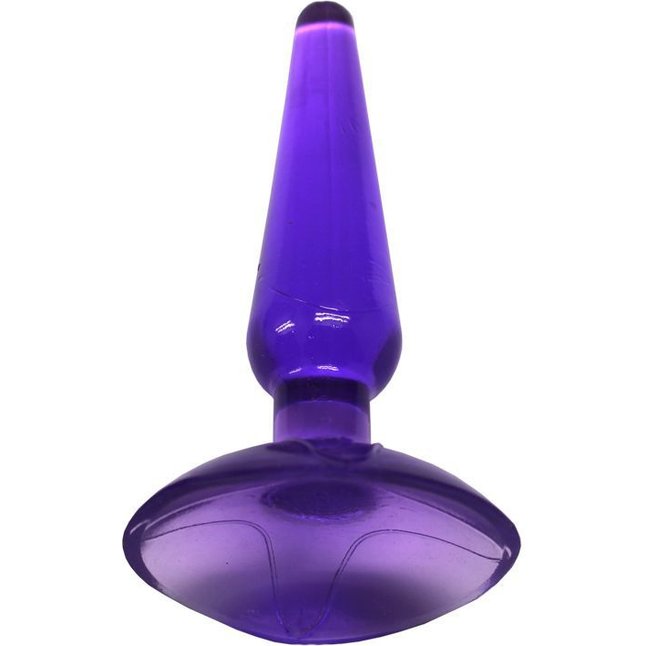 Фиолетовая анальная пробка Butt Plug на присоске - 11 см. Фотография 2.