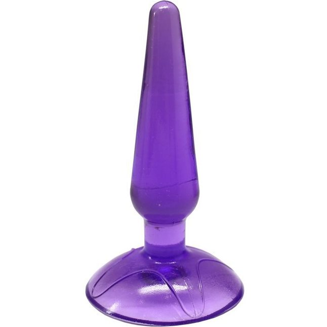 Фиолетовая анальная пробка Butt Plug на присоске - 11 см