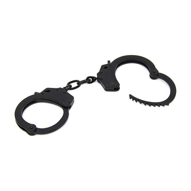 Чёрный металлические наручники Romfun. Фотография 2.