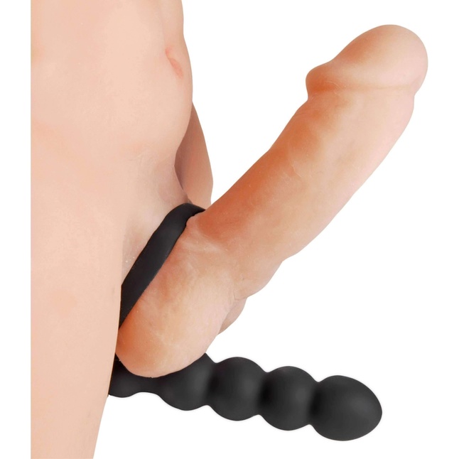 Насадка для двойного проникновения Double Fun Cock Ring with Double Penetration Vibe - Frisky. Фотография 3.