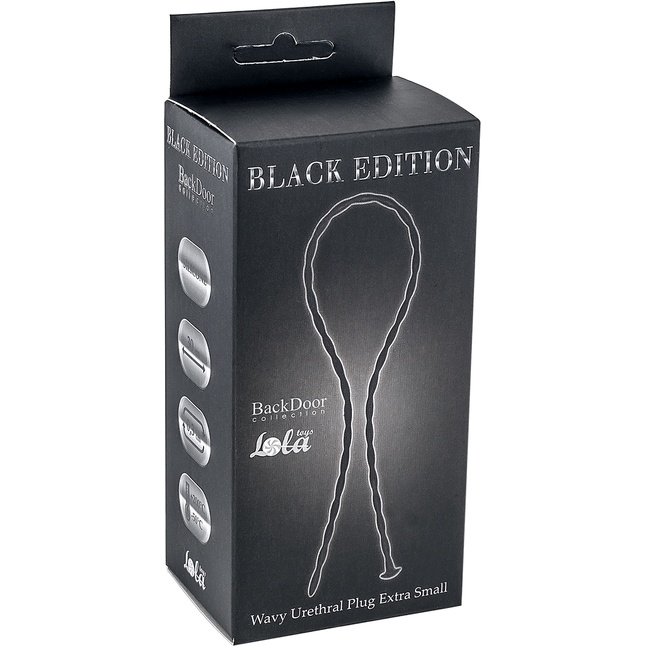 Силиконовый уретральный массажер Wavy Urethral Plug Extra Small - 30 см - Back Door Collection Black Edition. Фотография 2.
