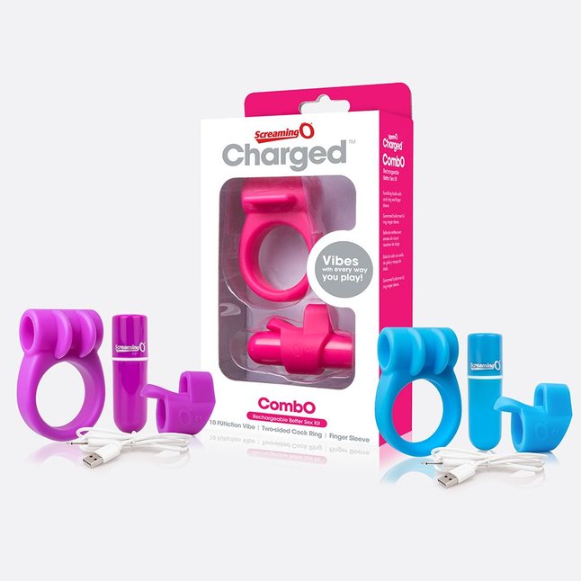 Фиолетовый набор CHARGED COMBO KIT #1 - For Couples. Фотография 3.