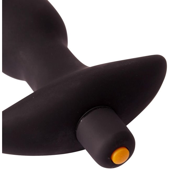 Чёрная анальная пробка с вибрацией Vibrating Butt Plug - 14,5 см. Фотография 2.
