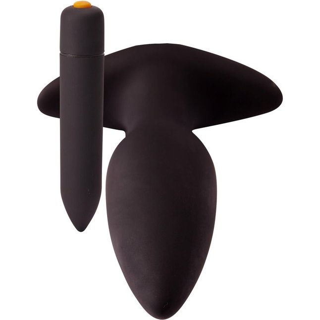 Чёрная анальная пробка с вибрацией Vibrating Butt Plug - 14,5 см. Фотография 3.
