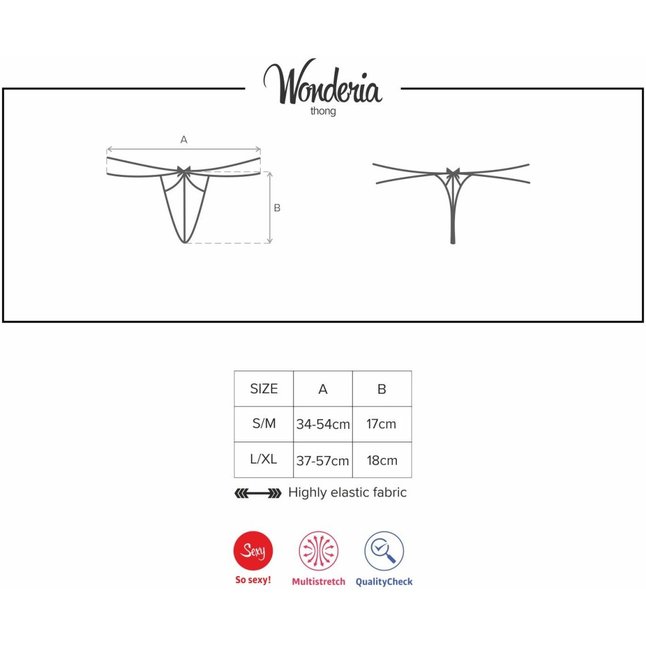 Трусики-стринги Wonderia с атласным бантиком - Sexy. Фотография 7.