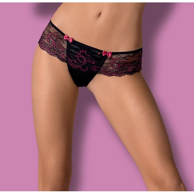 Трусики-стринги Amarone с широким кружевным двухцветным поясом - Sexy