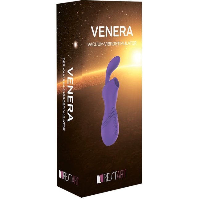Фиолетовый вакуумный бесконтактный стимулятор-вибратор Venera. Фотография 4.