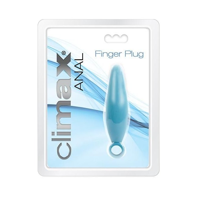 Голубая анальная пробка Climax Anal Finger Plug - 10,5 см - Climax. Фотография 2.