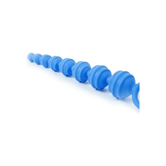 Синяя анальная цепочка Climax Anal Anal Beads Silicone Ridges - 32,6 см - Climax. Фотография 2.