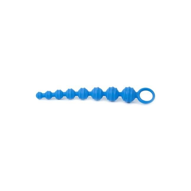 Синяя анальная цепочка Climax Anal Anal Beads Silicone Ridges - 32,6 см - Climax