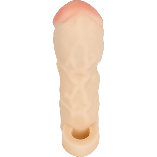 Закрытая удлиняющая насадка на пенис с подхватом мошонки Thicker Bigger Extension - 17 см - You2Toys. Фотография 2.