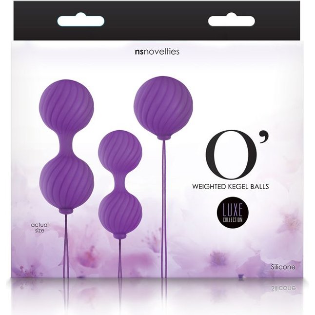 Набор фиолетовых вагинальных шариков Luxe O Weighted Kegel Balls - Luxe. Фотография 2.