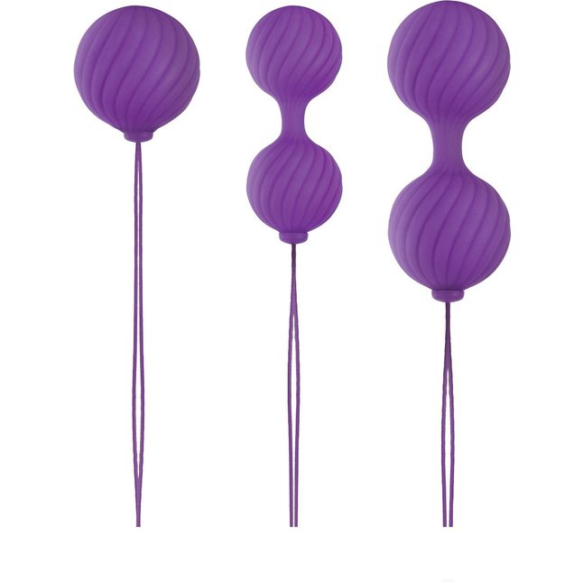 Набор фиолетовых вагинальных шариков Luxe O Weighted Kegel Balls - Luxe