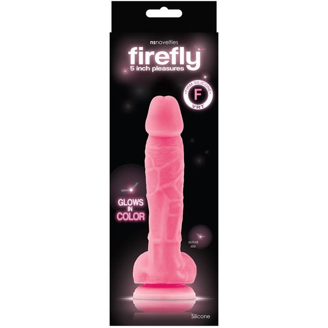 Розовый фаллоимитатор, светящийся в темноте, Firefly 5 Pleasures Dildo - 17 см - Firefly. Фотография 2.