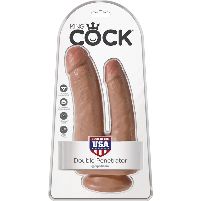Анально-вагинальный фаллоимитатор-мулат Double Penetrator - 20,9 см - King Cock. Фотография 6.